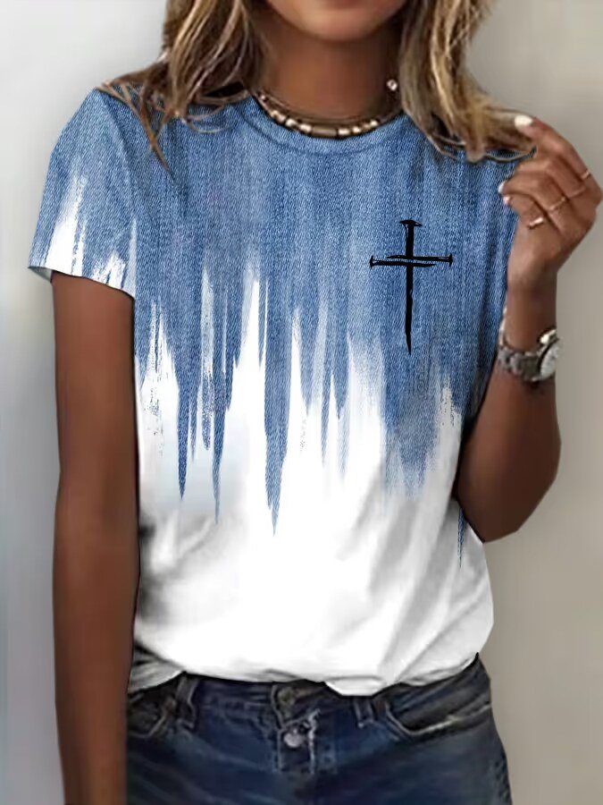 Women's Faith Print Crew Neck T-Shirt
