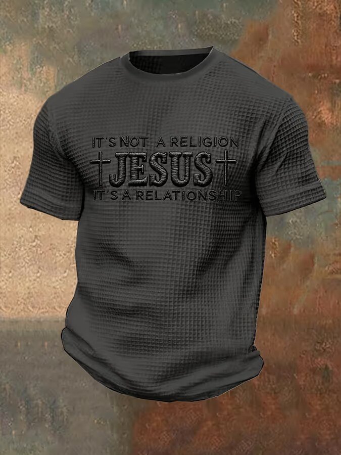 Men's God Waffle Crew Neck T-Shirt
