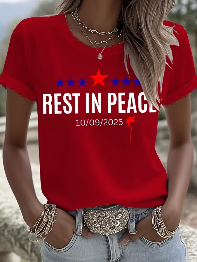 Women's Printed Crew Neck T-Shirt
