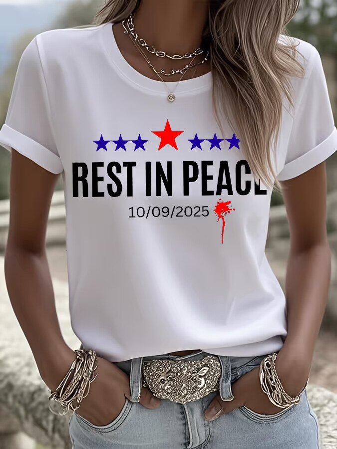 Women's Printed Crew Neck T-Shirt