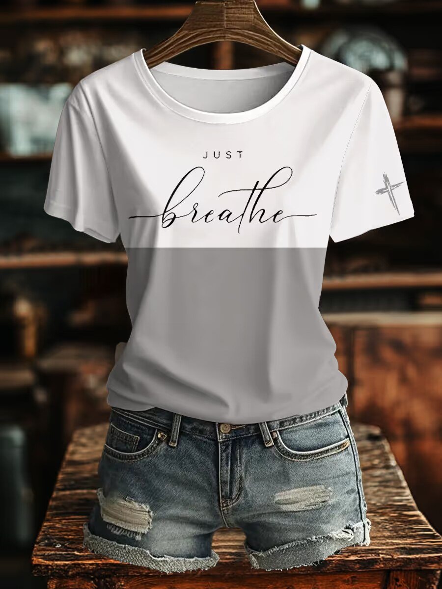 Women's Faith Just Breath Crew Neck T-Shirt